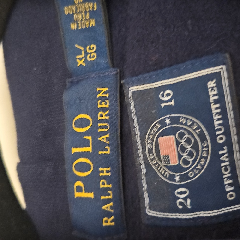 Ralph Lauren XL Olympic Blue Hoodie Sweatshirt 2016 - Picture 4 of 6